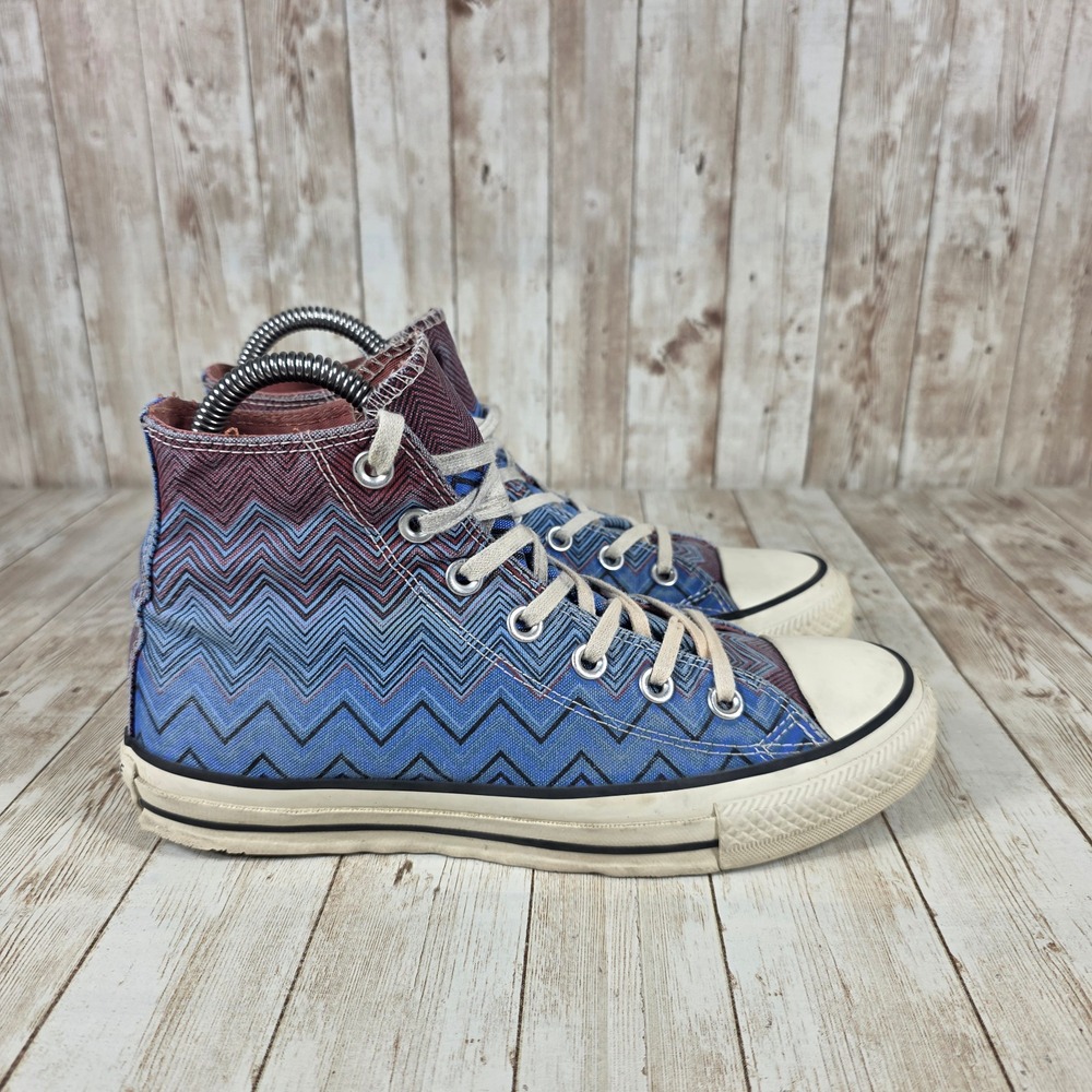 Converse High Top Sneakers Chevron Print‎ Casual Shoes Women's Size 5.5